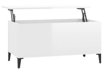Stolik kawowy biały z połyskiem 90x445x45 cm WM-819590