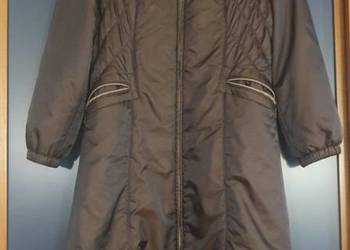 Damski płaszcz zimowy z kapturem Bandolera 42/XL jak długi skafander brąz