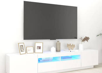 Szafka pod TV z oświetleniem LED biała 200x35x40 cm WM-3081906