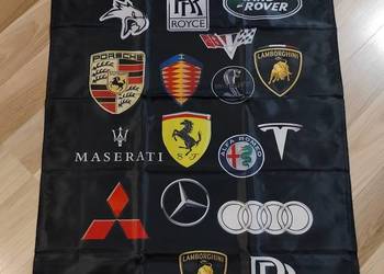 Baner plakat materiałowy 90x60cm,45x177, Castrol, Ford Mustang Aston Martin