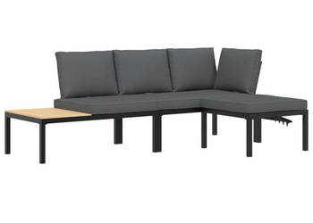 3-cz. zestaw mebli do ogrodu z poduszkami czarne aluminium WM-3283680