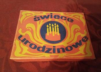 Pudełko świeczki urodzinowe tortowe. PRL