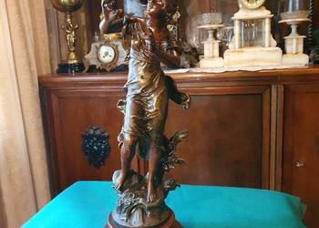 Stara=sygnowana rzeżba (figura) z cynkalu=stan idealny=wymiary na zdjęciach