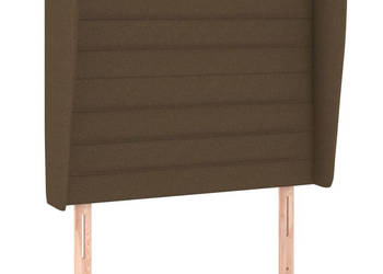 Zagłówek uszak ciemnobrązowy 103x23x118/128 cm tkanina WM-3118089