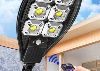 Solarna lampa zewn. z czujnikiem ruchu, zmierzchu i pilotem