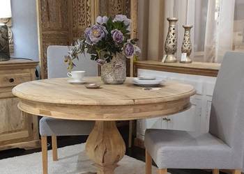 Okrągły stół na nodze drewniany