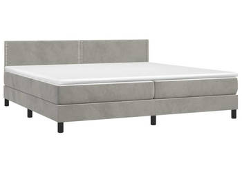 Łóżko Z Materacem Szare Kontynentalne DO Sypialni 200x200cm WM-3134363