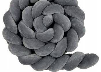 Lulumi Ochraniacz do łóżeczka warkocz SZARY