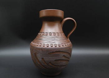 Stary,ceramiczny dzban z sygnaturą