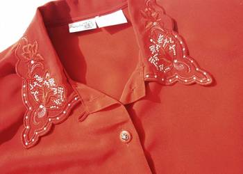 Elegancka Koszula Haft Cyrkonie Srebro 42 44 vintage