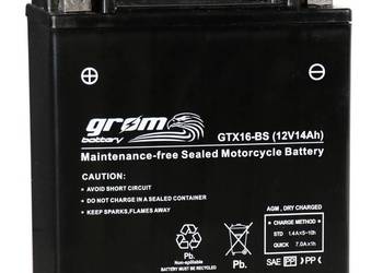 Akumulator 12V 14Ah 230A L+ motocyklowy GROM GTX16-BS