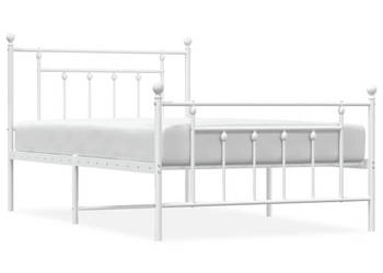 Łóżko Metalowe Białe Rama Łóżka Ze Stelażem Biała 107x203 cm WM-353600