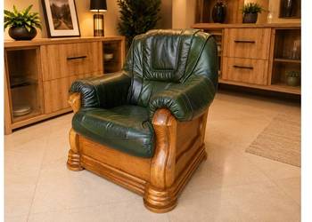 Nowy / Fotel Stylowy ANETA / Skóra Naturalna / -40% Outlet / Producent Pyka