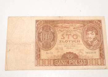 Stary banknot 100 złotych ser. CA 9 Listopada 1934 unikat kolekcjonerski