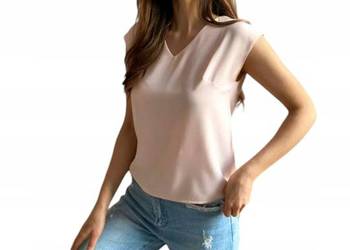 TOP Bluzka ADIKA -prosty krój -pudrowy róż-rozmiar 46-biust 114cm