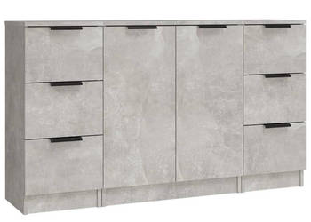 Szafki 3 szt. szarość betonu materiał drewnopochodny WM-3115839
