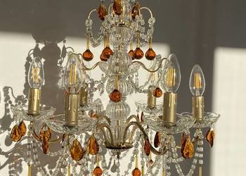 Francuski kryształowy Żyrandol nr. 24, 6-ram Antyk