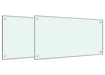 Panele ochronne do kuchni białe 2 szt. 80x60 cm szkło WM-3315788