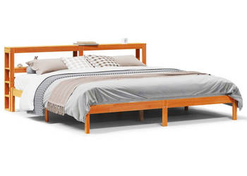 Rama łóżka z wezgłowiem woskowy brąz sosnowa 200x200 cm WM-3305744