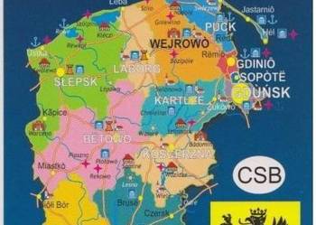 POCZTÓWKA - KASZUBY MAPA - KASZËBSKÔ KARTA