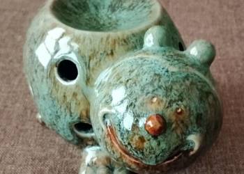 Stary radosny ceramiczny kominek zapachowy, unikat vintage.