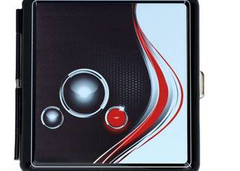 Czarna Metalowa Papierośnica z Nadrukiem Karbonu Gentelo