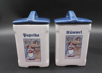 Ceramiczne pojemniki na przyprawy, na paprykę i kminek