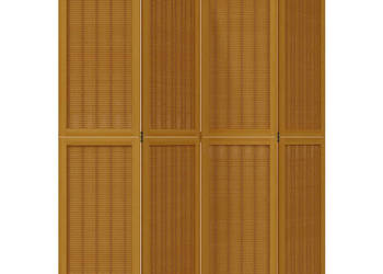 Parawan pokojowy 4-panelowy brązowy lite drewno paulowni WM-358818