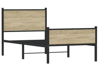 Łóżko Czarne Metalowe Rama Łóżka Metalowa Ze Stelażem 100x200 cm WM-4007899