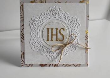 Kartka ręcznie robiona na Komunię Świętą