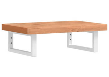 Półka ścienna pod umywalkę stal i lite drewno bukowe WM-3302376