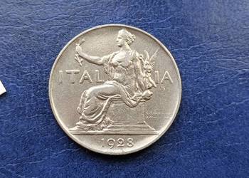 Stare monety 1 lir 1928 Włochy