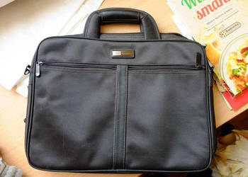 Torba na laptopa pojemna, elegancka, skórzane wstawki