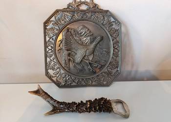 Ozdoby Myśliwskie Poroże Patera Cynowa Otwieracz