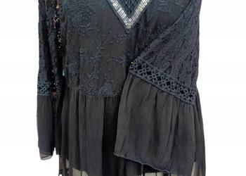 Bluzka damska plus size lekka etamina z koronką biust 106cm