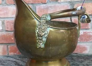 Pojemnik mosiężny z ceramiką Osłanka na doniczkę Doniczka (654)