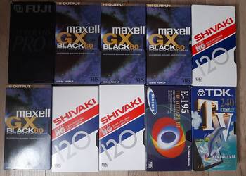 10 x kaseta wideo VHS, 240 / 195 minut, używana / nagrana raz