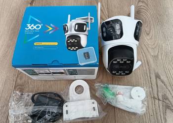 Kamera zewnętrzna obrotowa WiFi 3 obiektywy 6K, 8 x zoom karta 64G