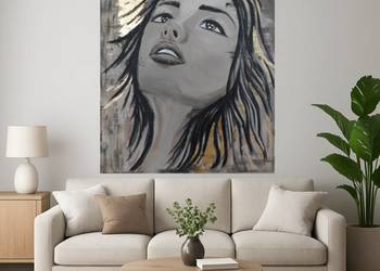 Nowoczesny obraz AKRYL 100x130 - Złocenia - Glamour