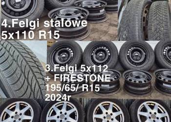 Koła felgi 5x112 I opony zimowe 205/55 R16 2024r 195/65 R15 2021r