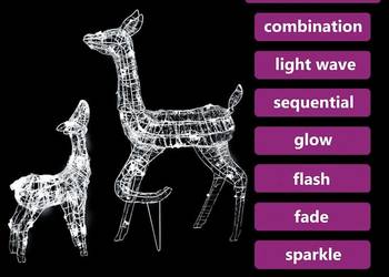 vidaXL Świąteczne renifery, akrylowe, 160 zimnych białych diod (SKU:329790)
