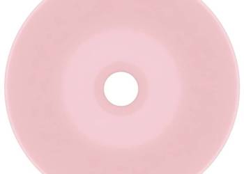 vidaXL Umywalka łazienkowa, ceramiczna, matowy róż,(SKU:146977)