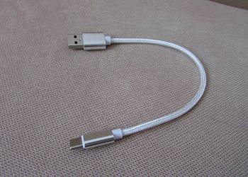kabel do ładowania typ C srebrny 25cm