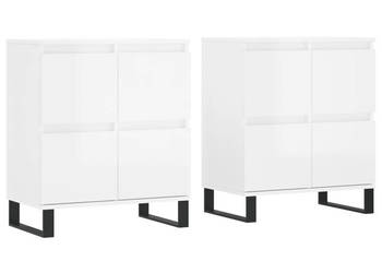 Szafki 2 szt. białe z połyskiem materiał drewnopochodny WM-3190183