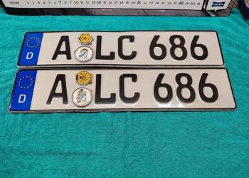 Tablica rejestracyjna Niemcy 2 sztuki A-LC686