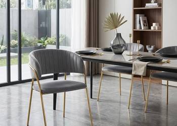 Szare Krzesło Tapicerowane Ada, Wysyłka 24H, Dostawa 0zł!