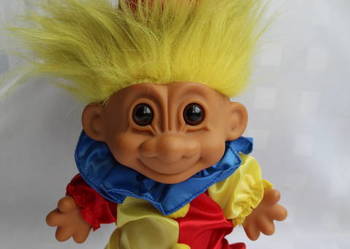 Troll Russ Żółte Klaun Pajac Duży Figurka Zabawka