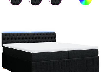 Łóżko z Materacem Kontynentalne Czarne Do Sypialni 200x200 cm WM-3289872