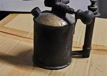 Mosiężna  lutlampa palnik Maxsievert Stockholm no.48658 DRGM antyk zabytek
