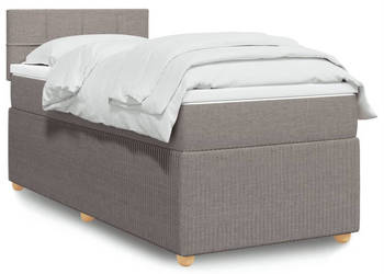 Łóżko kontynentalne z materacem taupe tkanina 100x200 cm WM-3289671